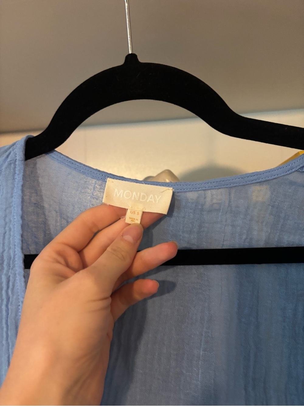 Monday Swimwear Light Blue linen top